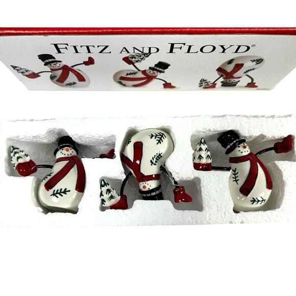Fitz and Floyd Celebrate Christmas Snowmen-Original Box-Set of 3 - Picture 2 of 7
